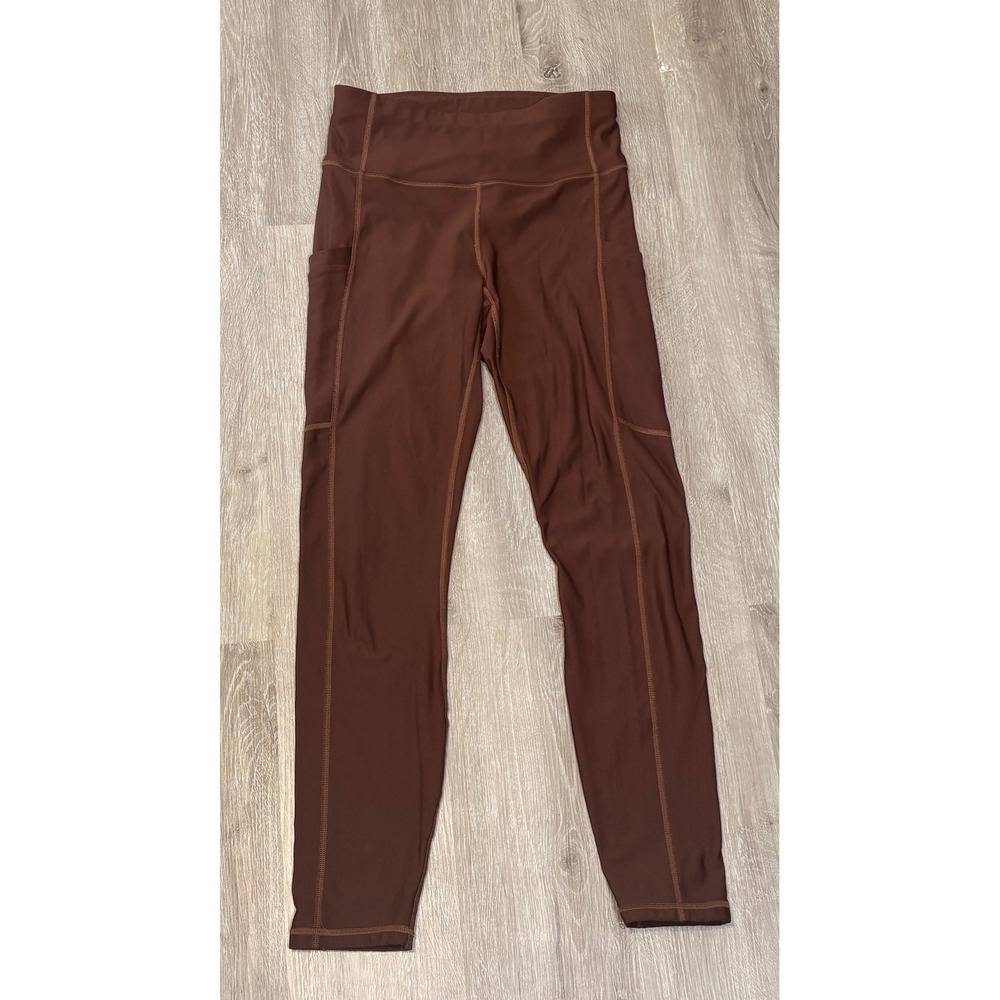 Fabletics Womens Brown‎ High Waisted Pocket Leggings Athletic Yoga Pants Small